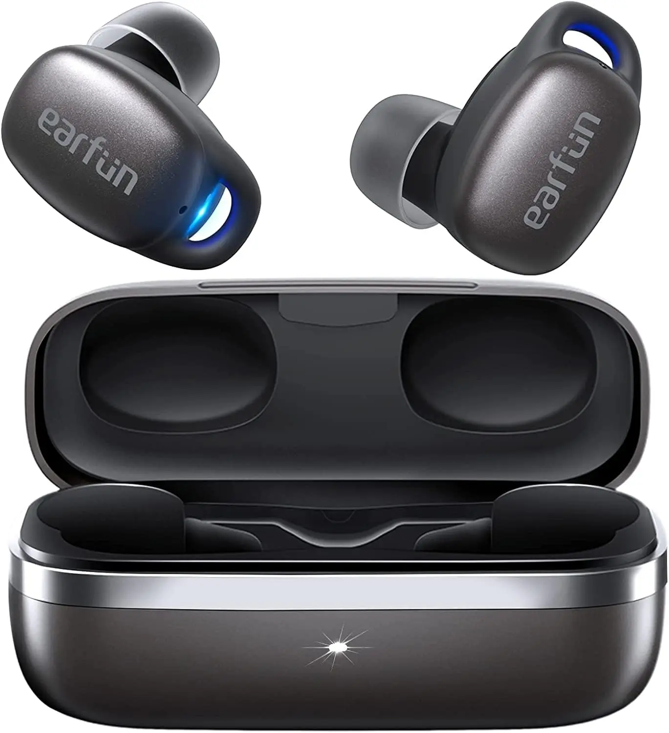 ایرفون بی‌سیم EarFun Free Pro 2، با حذف نویز فعال هیبریدی، بلوتوث 5.2، مجهز به 6 میکروفون، صدای استریو با بیس عمیق، حالت بازی و شارژ بی‌سیم، رنگ مشکی